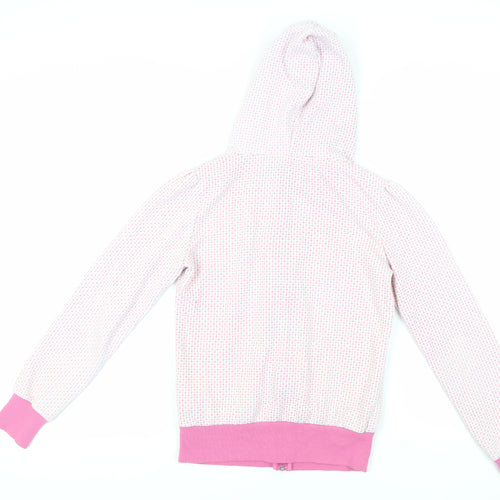 Spalding Womens Pink Geometric Polyester Full Zip Hoodie Size 10 Zip - Logo