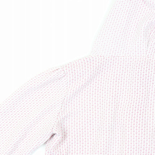 Spalding Womens Pink Geometric Polyester Full Zip Hoodie Size 10 Zip - Logo