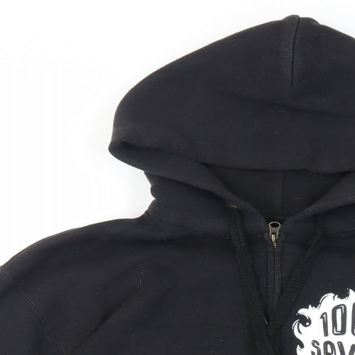 Disney Womens Black Cotton Full Zip Hoodie Size M Zip - The Lion King
