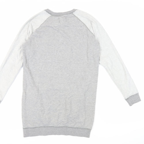 NEXT Womens Grey Cotton Pullover Sweatshirt Size 8 Pullover - Pockets