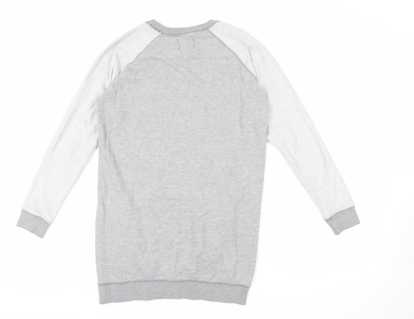 NEXT Womens Grey Cotton Pullover Sweatshirt Size 8 Pullover - Pockets