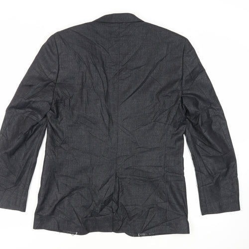 Stonebridge Mens Black Geometric Polyester Jacket Suit Jacket Size 40 Regular