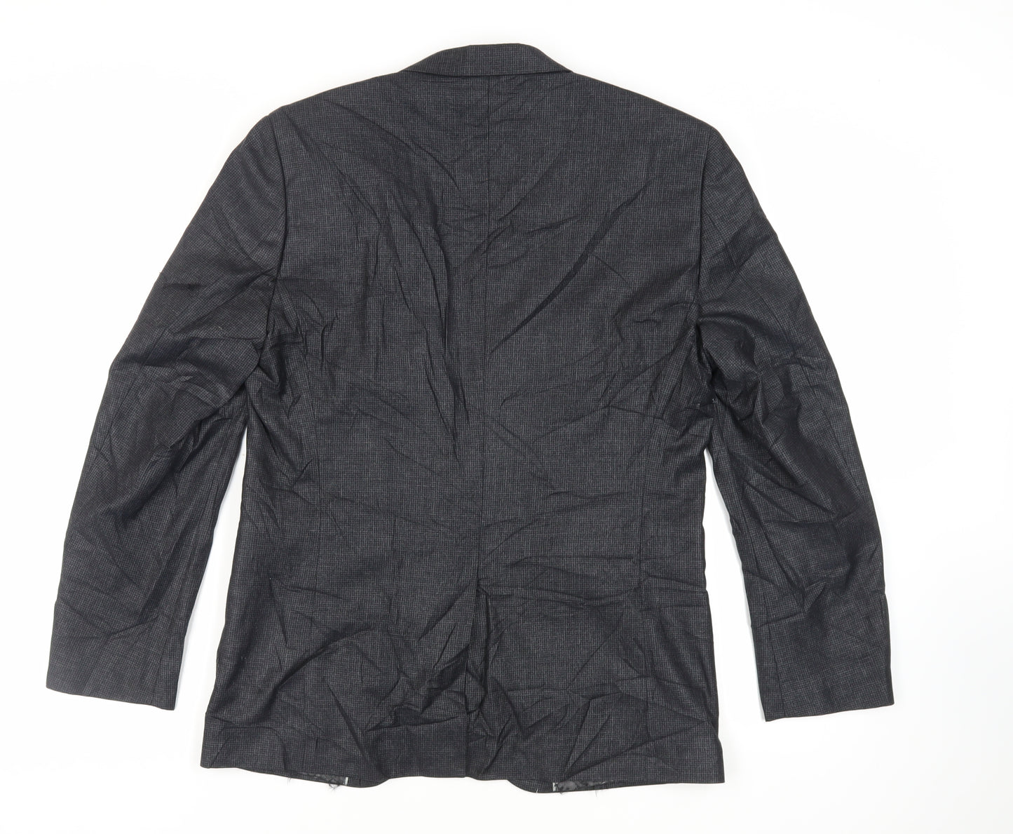 Stonebridge Mens Black Geometric Polyester Jacket Suit Jacket Size 40 Regular