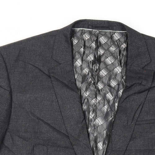 Stonebridge Mens Black Geometric Polyester Jacket Suit Jacket Size 40 Regular