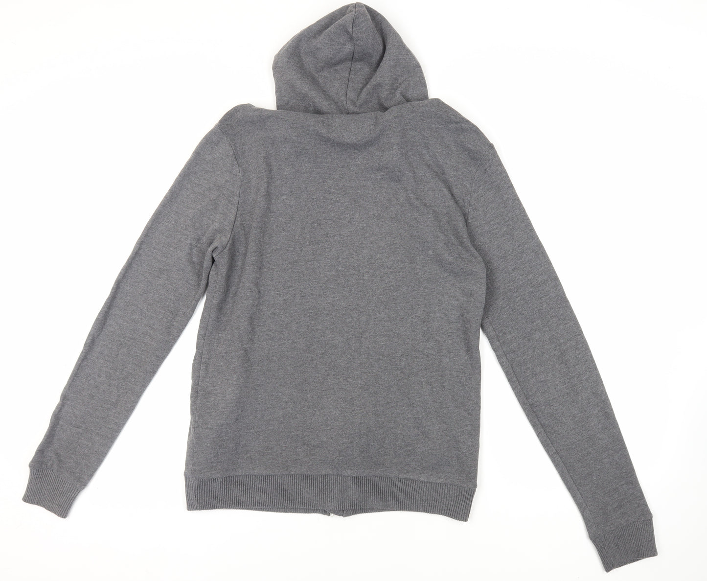 River Island Mens Grey Polyester Full Zip Hoodie Size XS - Zipped Pockets