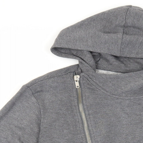River Island Mens Grey Polyester Full Zip Hoodie Size XS - Zipped Pockets