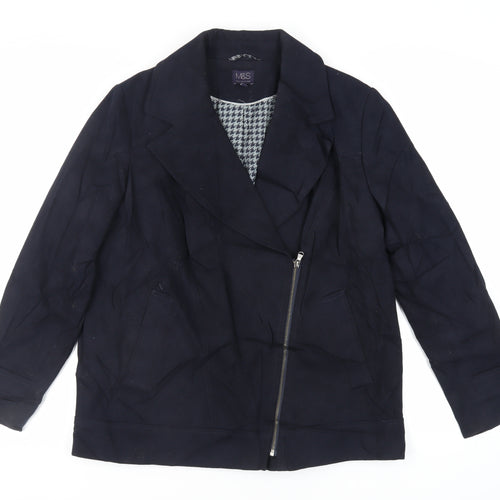 Marks and Spencer Womens Blue Jacket Size 14 Zip