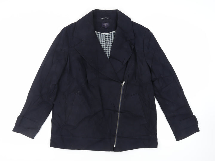 Marks and Spencer Womens Blue Jacket Size 14 Zip
