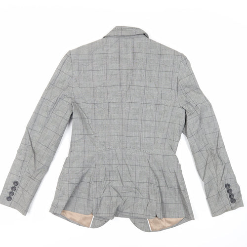 NEXT Womens Grey Plaid Jacket Blazer Size 12 Button