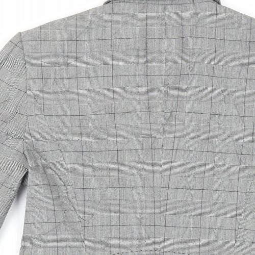 NEXT Womens Grey Plaid Jacket Blazer Size 12 Button