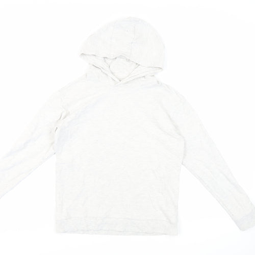 Marks and Spencer Girls Grey Cotton Pullover Hoodie Size 12-13 Years Pullover