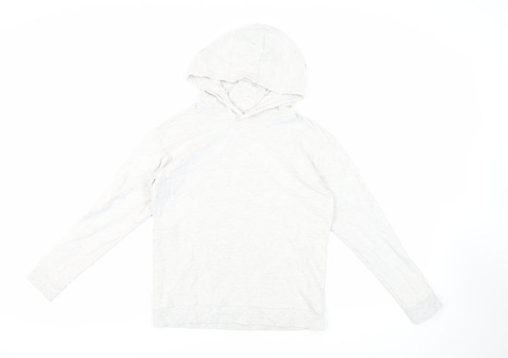 Marks and Spencer Girls Grey Cotton Pullover Hoodie Size 12-13 Years Pullover
