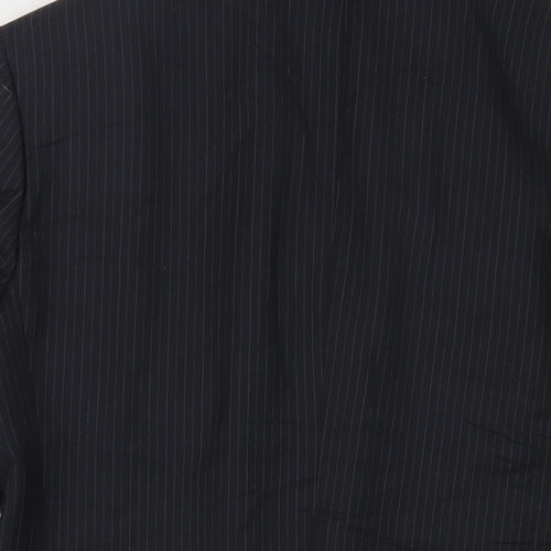 Marks and Spencer Mens Black Striped Wool Jacket Suit Jacket Size 38 Regular