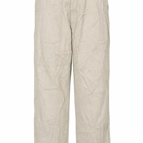 Essentials Mens Beige Cotton Trousers Size 38 in L27 in Regular Zip