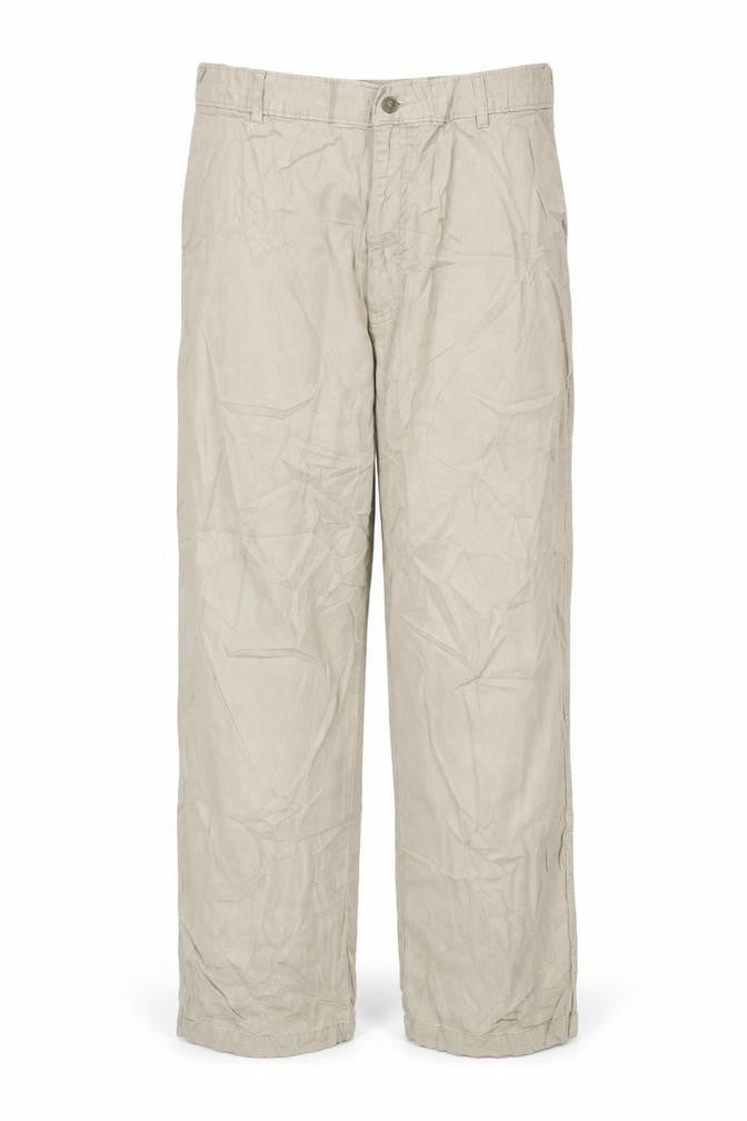 Essentials Mens Beige Cotton Trousers Size 38 in L27 in Regular Zip