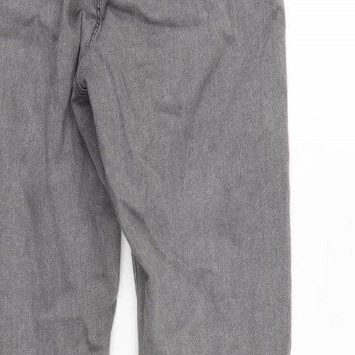 Topshop Womens Grey Cotton Blend Tapered Jeans Size 30 in L26 in Regular Zip