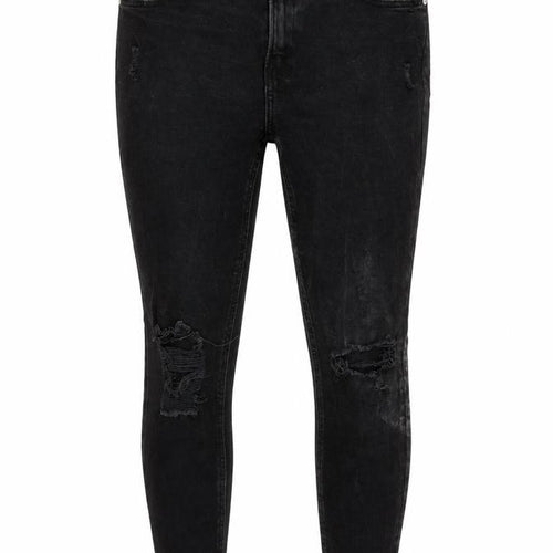 Denim & Co. Womens Grey Cotton Blend Tapered Jeans Size 16 L26 in Regular Zip