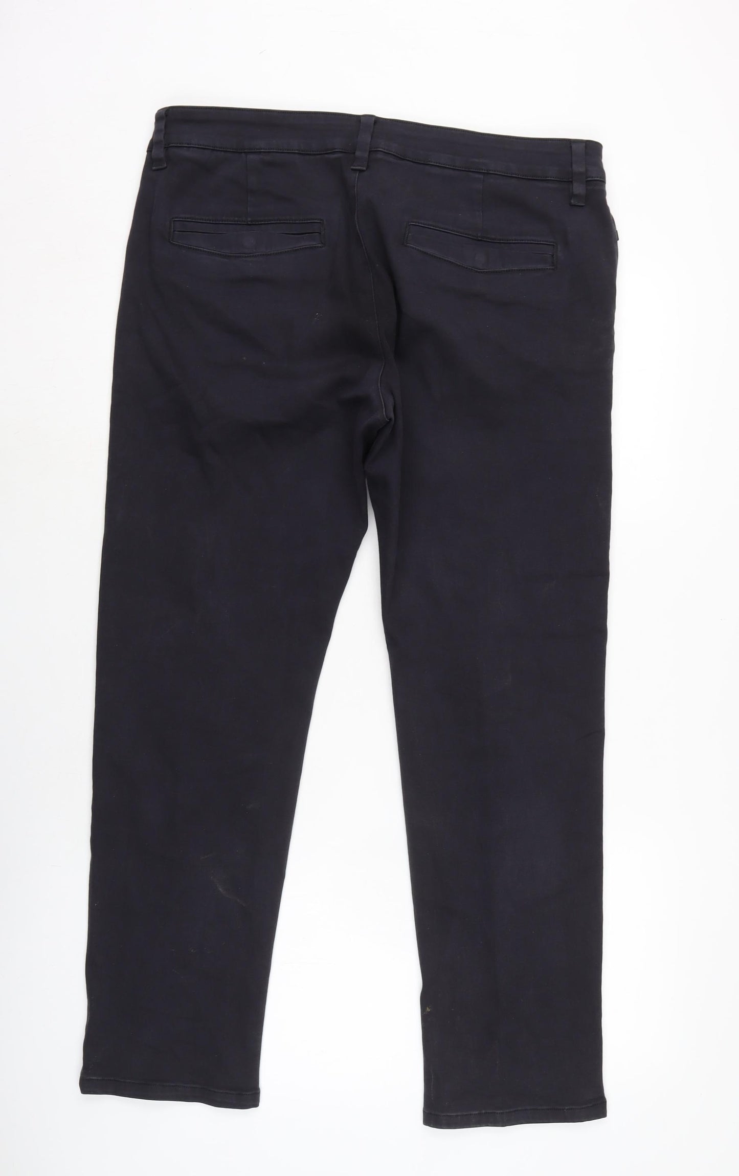 NEXT Mens Blue Cotton Trousers Size 36 in L29 in Regular Zip