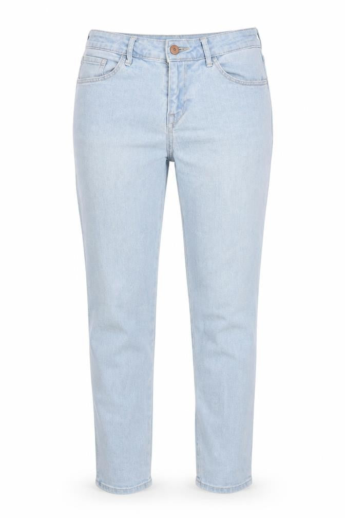 H&M Womens Blue Cotton Blend Tapered Jeans Size 8 L29 in Regular Zip