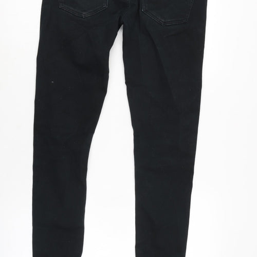 Denim & Co. Mens Black Cotton Blend Skinny Jeans Size 32 in L34 in Regular Zip