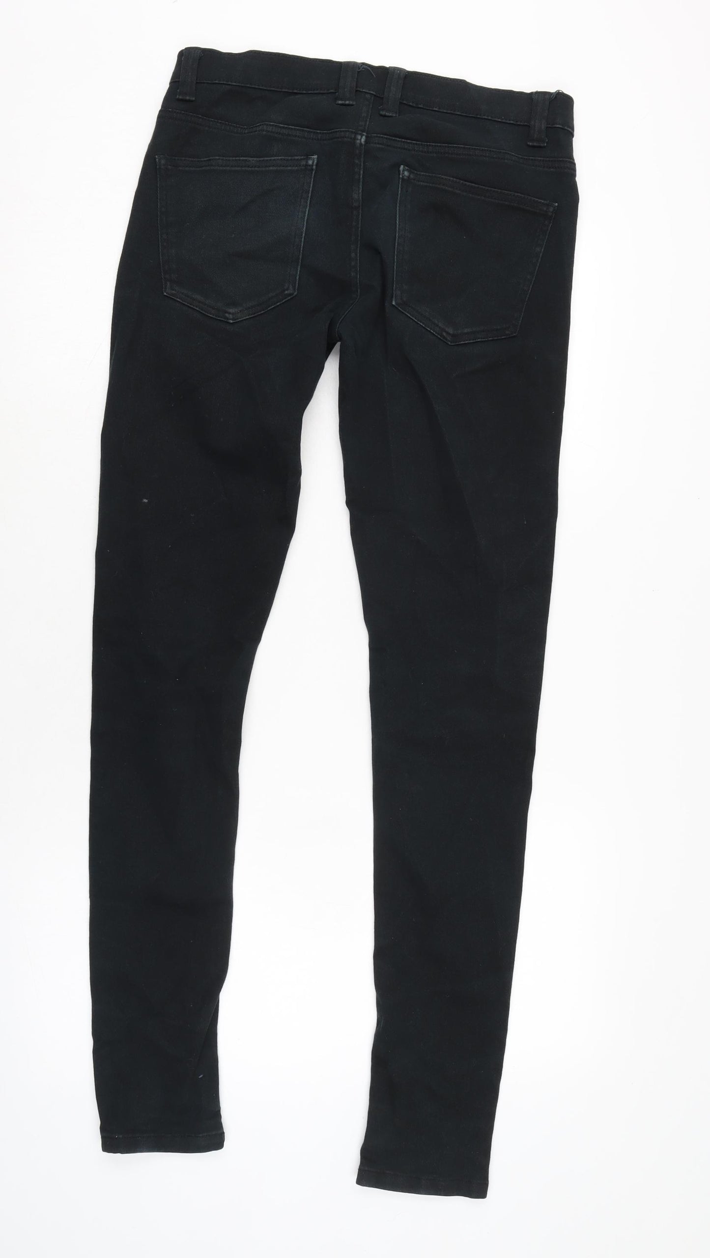 Denim & Co. Mens Black Cotton Blend Skinny Jeans Size 32 in L34 in Regular Zip