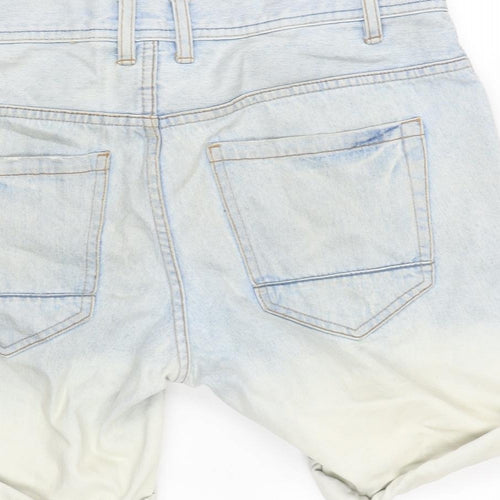 Nineteen Mens Blue Cotton Bermuda Shorts Size 30 in Regular Zip
