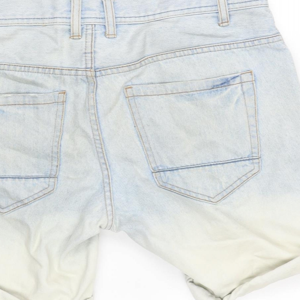 Nineteen Mens Blue Cotton Bermuda Shorts Size 30 in Regular Zip