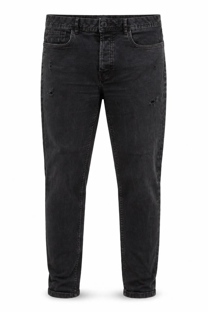 Denim & Co. Mens Grey Cotton Blend Tapered Jeans Size 34 in L30 in Regular Button