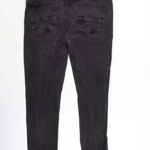 Denim & Co. Mens Grey Cotton Blend Tapered Jeans Size 34 in L30 in Regular Button