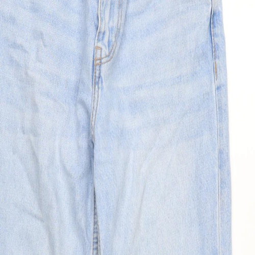 Berksha Womens Blue Cotton Blend Straight Jeans Size 34 in L30 in Regular Zip
