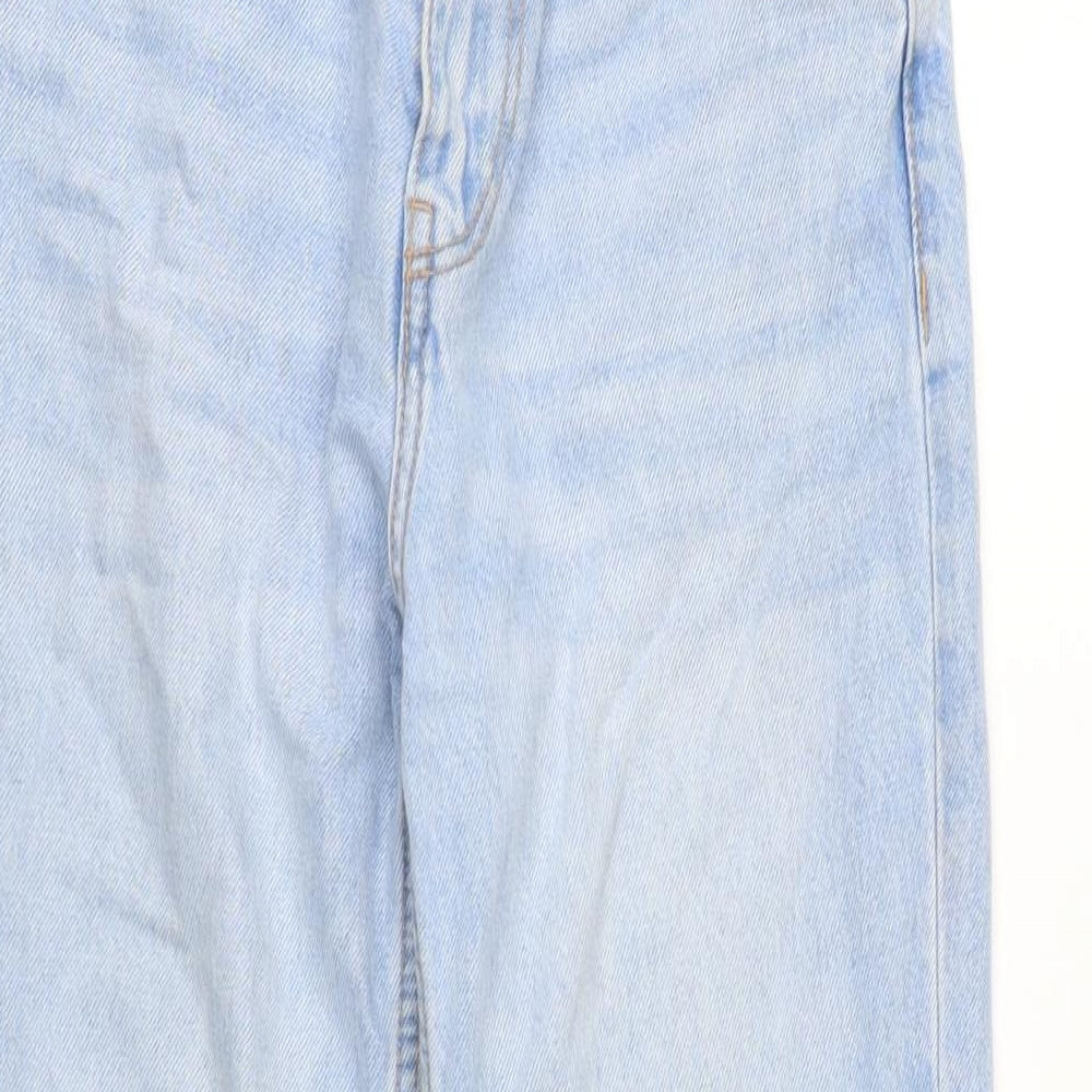 Berksha Womens Blue Cotton Blend Straight Jeans Size 34 in L30 in Regular Zip