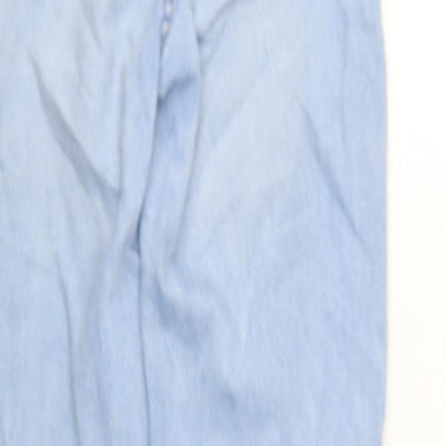 Berksha Womens Blue Cotton Blend Straight Jeans Size 34 in L30 in Regular Zip