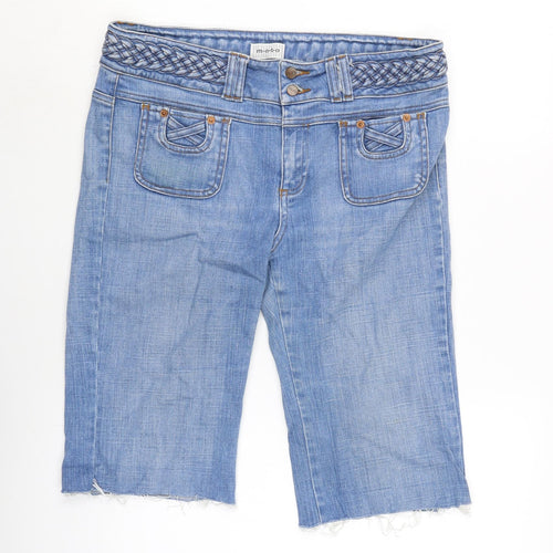 Moto Womens Blue Cotton Bermuda Shorts Size 34 in L14 in Regular Zip
