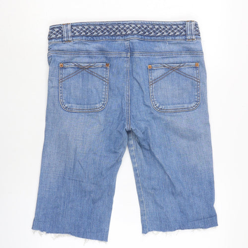 Moto Womens Blue Cotton Bermuda Shorts Size 34 in L14 in Regular Zip