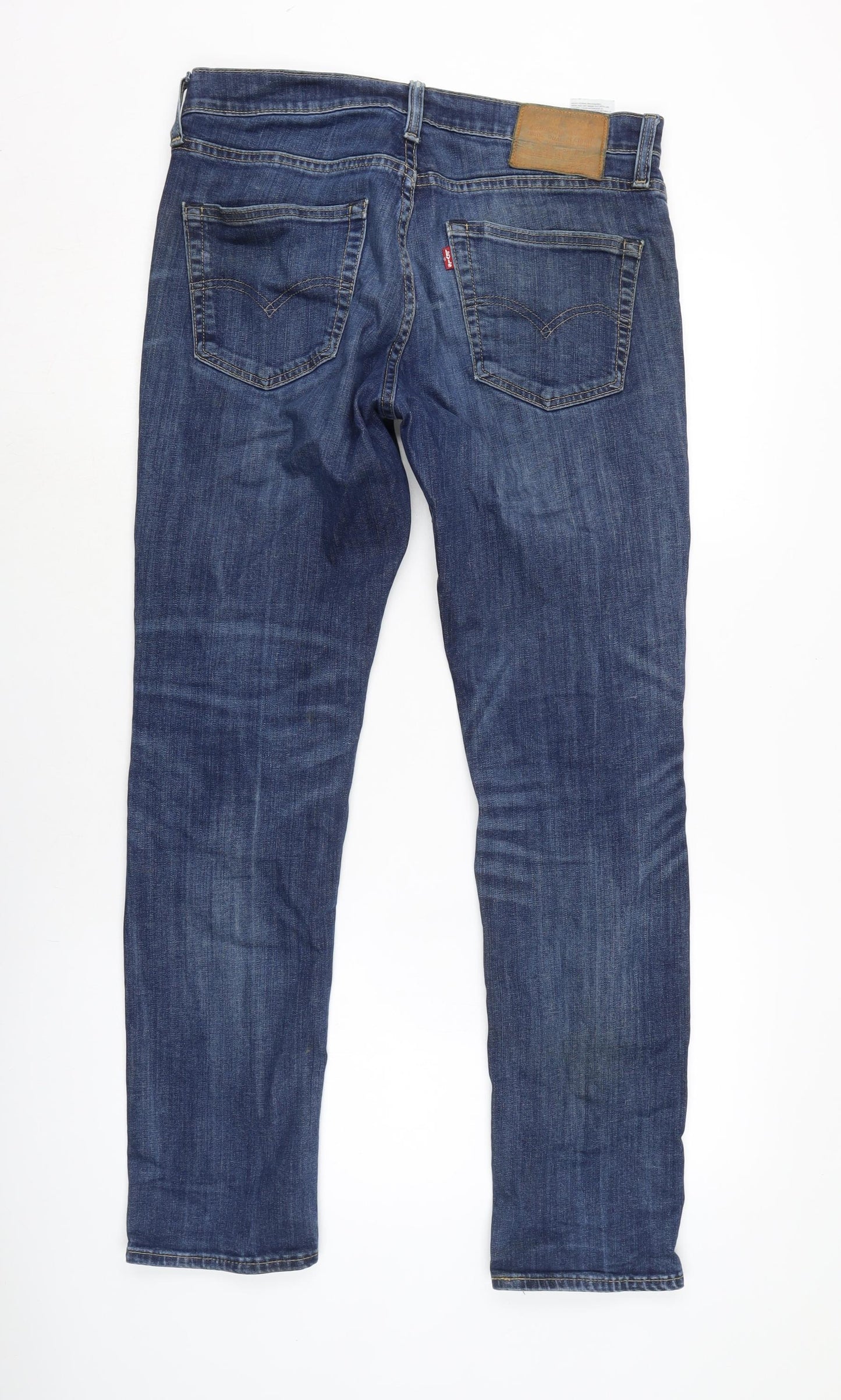 Levis Mens Blue Cotton Blend Straight Jeans Size 32 in L30 in Regular Zip