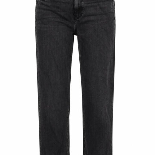 Marks and Spencer Womens Grey Cotton Blend Straight Jeans Size 8 L28 in Regular Zip