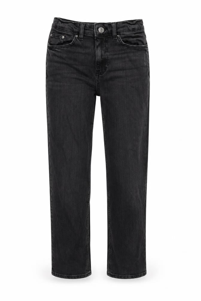 Marks and Spencer Womens Grey Cotton Blend Straight Jeans Size 8 L28 in Regular Zip