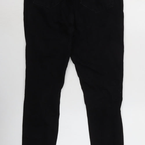 Denim & Co. Womens Black Cotton Blend Tapered Jeans Size 16 L28 in Regular Zip