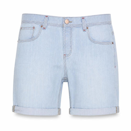 Denim & Co. Womens Blue Cotton Boyfriend Shorts Size 38 in Regular Button
