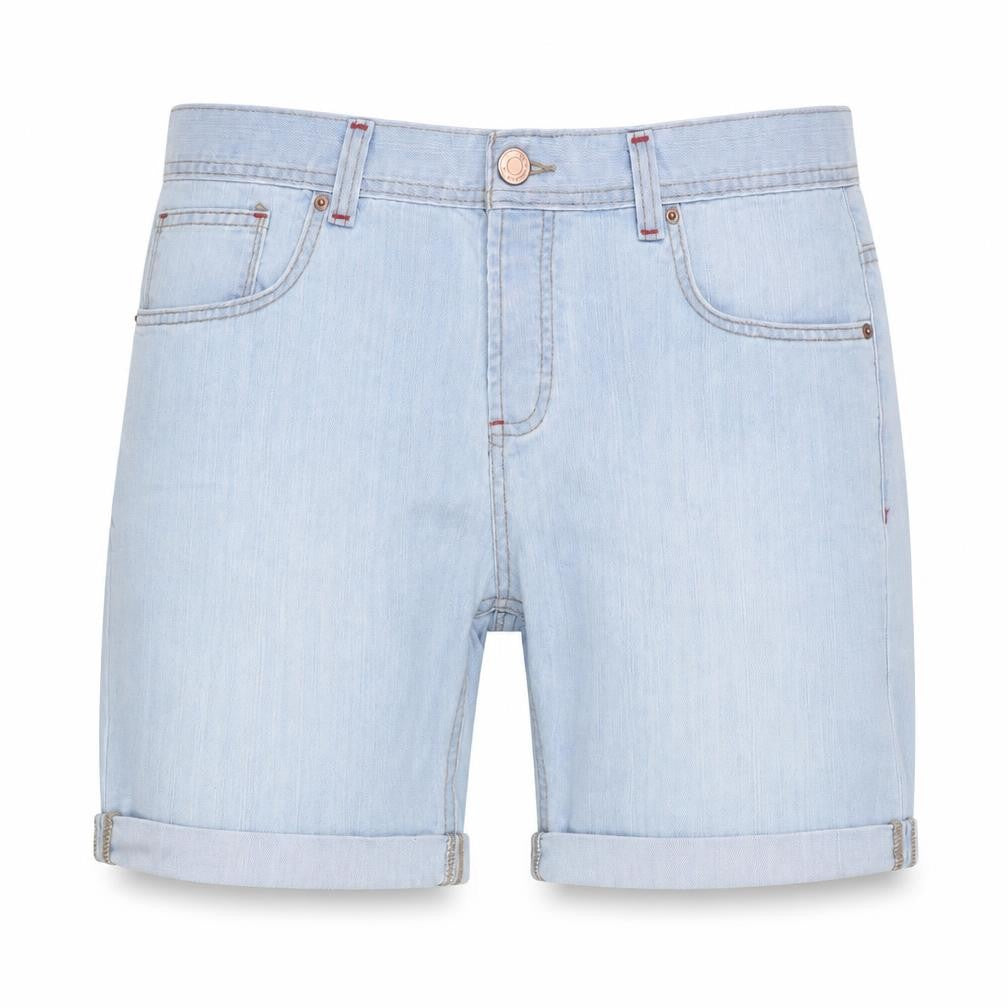 Denim & Co. Womens Blue Cotton Boyfriend Shorts Size 38 in Regular Button