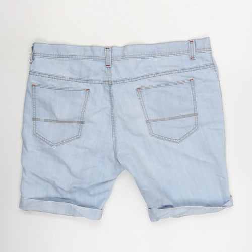 Denim & Co. Womens Blue Cotton Boyfriend Shorts Size 38 in Regular Button