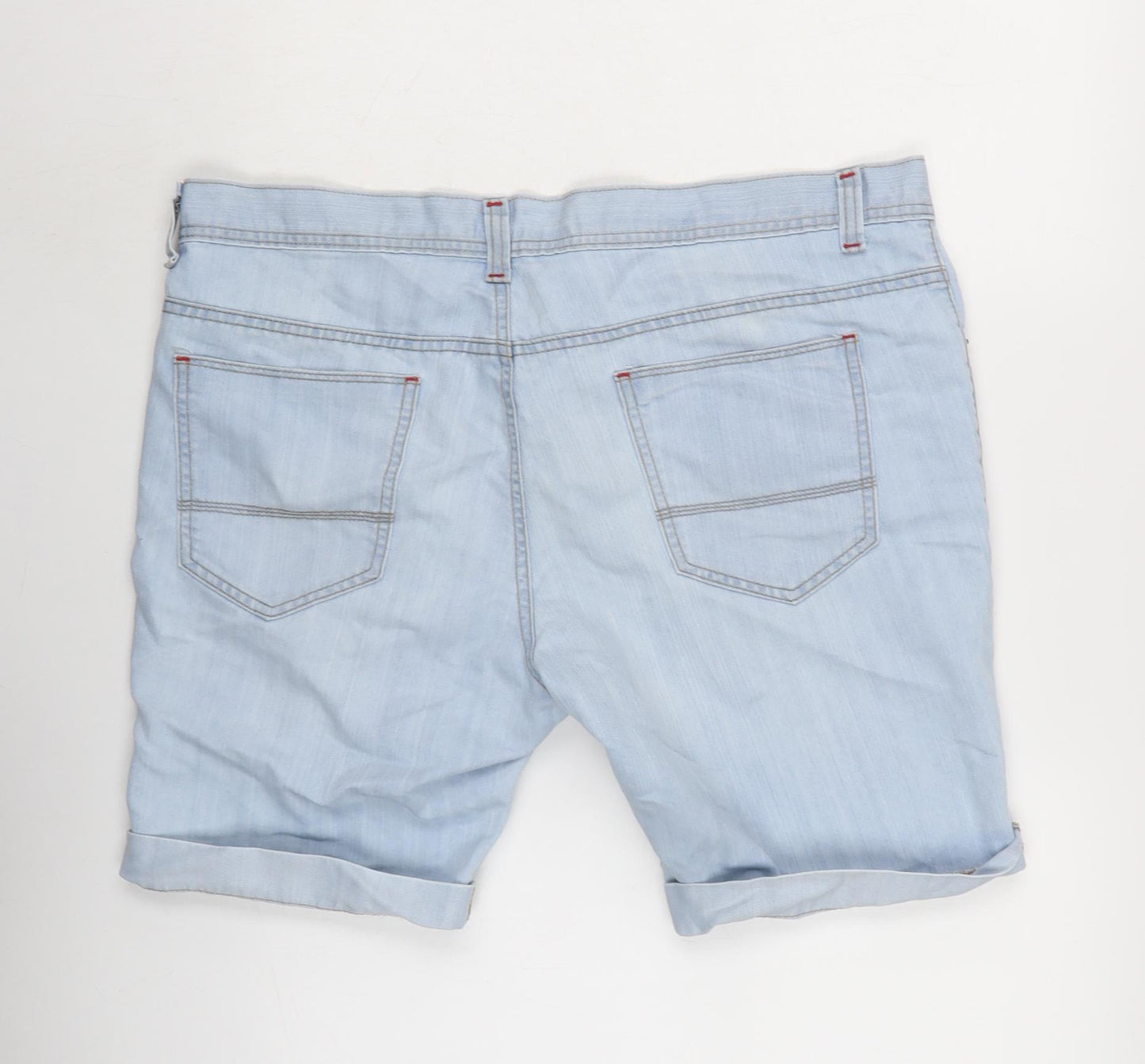 Denim & Co. Womens Blue Cotton Boyfriend Shorts Size 38 in Regular Button
