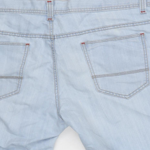 Denim & Co. Womens Blue Cotton Boyfriend Shorts Size 38 in Regular Button