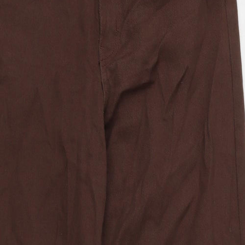 Divided Womens Brown Cotton Blend Wide-Leg Jeans Size 28 in L30 in Regular Zip