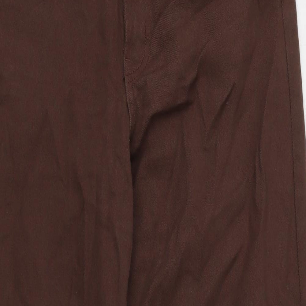 Divided Womens Brown Cotton Blend Wide-Leg Jeans Size 28 in L30 in Regular Zip