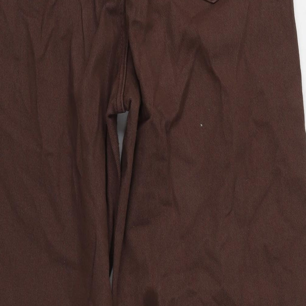 Divided Womens Brown Cotton Blend Wide-Leg Jeans Size 28 in L30 in Regular Zip