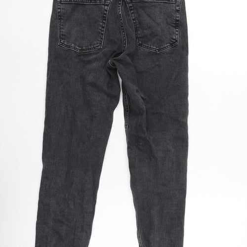 Topshop Womens Grey Cotton Blend Straight Jeans Size 24 in L25 in Regular Zip