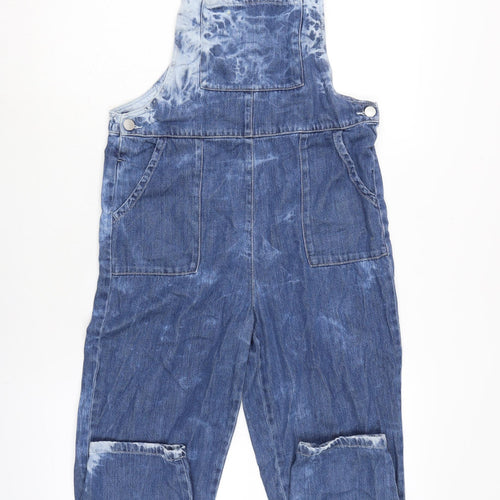 NEXT Girls Blue Cotton Dungaree One-Piece Size 11 Years L21 in Buckle