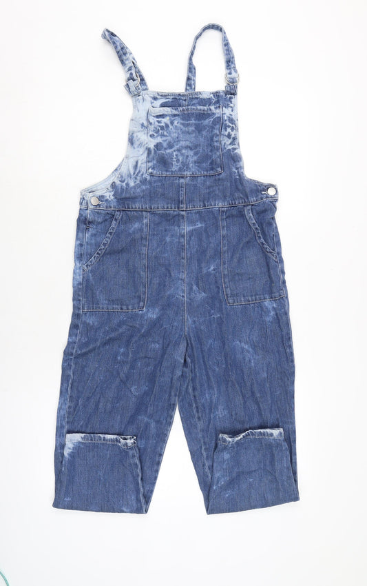 NEXT Girls Blue Cotton Dungaree One-Piece Size 11 Years L21 in Buckle