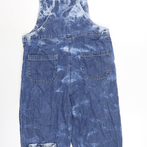 NEXT Girls Blue Cotton Dungaree One-Piece Size 11 Years L21 in Buckle